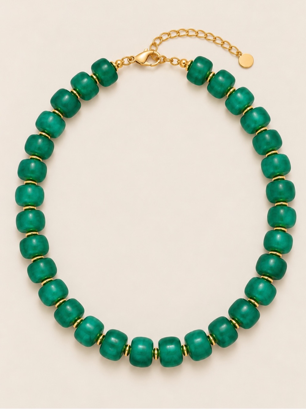 New! Jade Green Beaded Dopamine Colorful Necklace NWOT